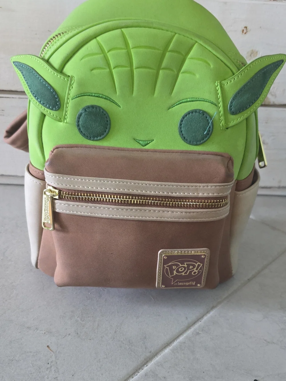 Loungefly Green & Brown Grogu Kids Backpack